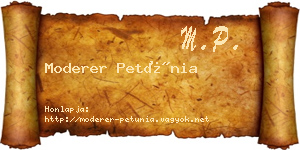 Moderer Petúnia névjegykártya